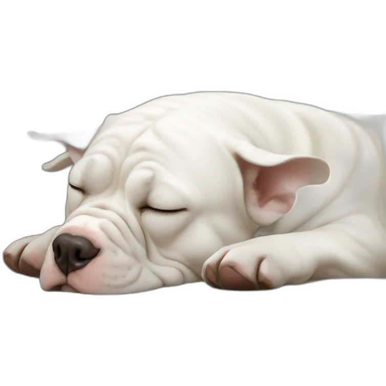 white bull dog france sleeping emoji