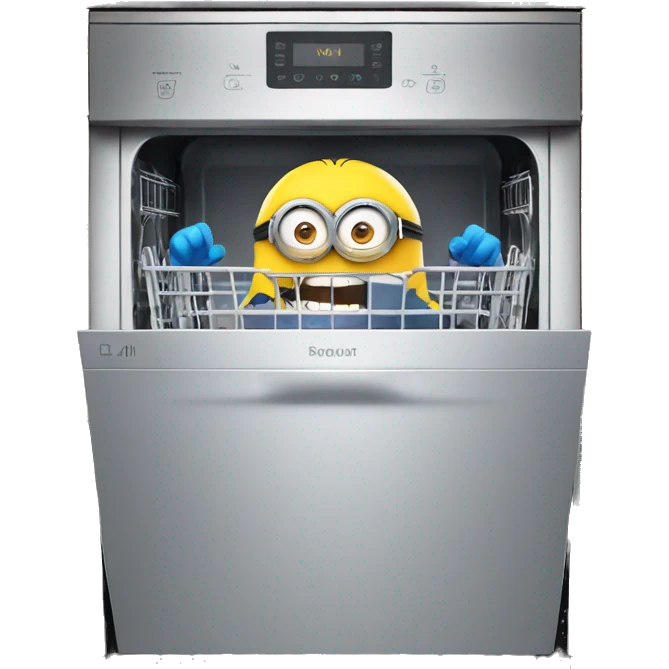 a minion inside a dishwasher emoji