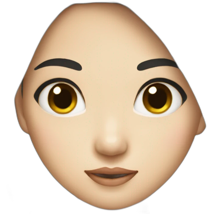 Asiatique girl with Black hair face emoji