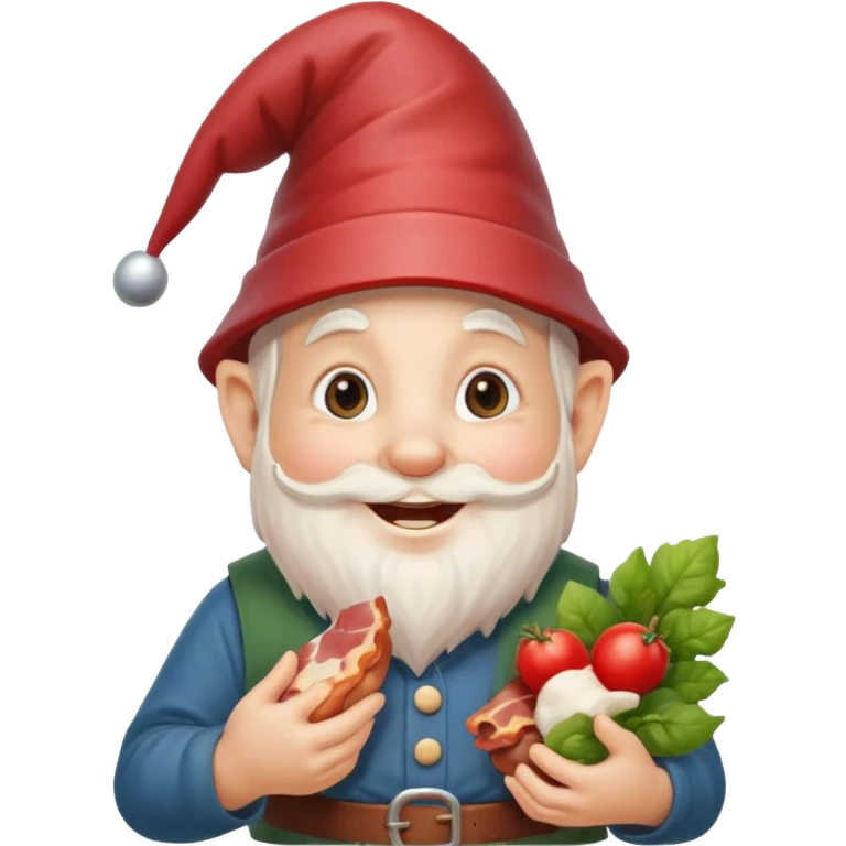 Garden gnome holding bacon emoji