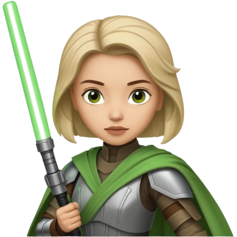 Ios 18, starwars green lightsaber jedi woman  emoji