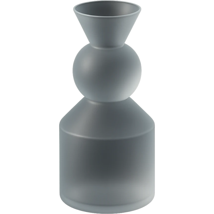 vase with geometric shapes, subtle reflections, minimalistic design, matte glass style emoji