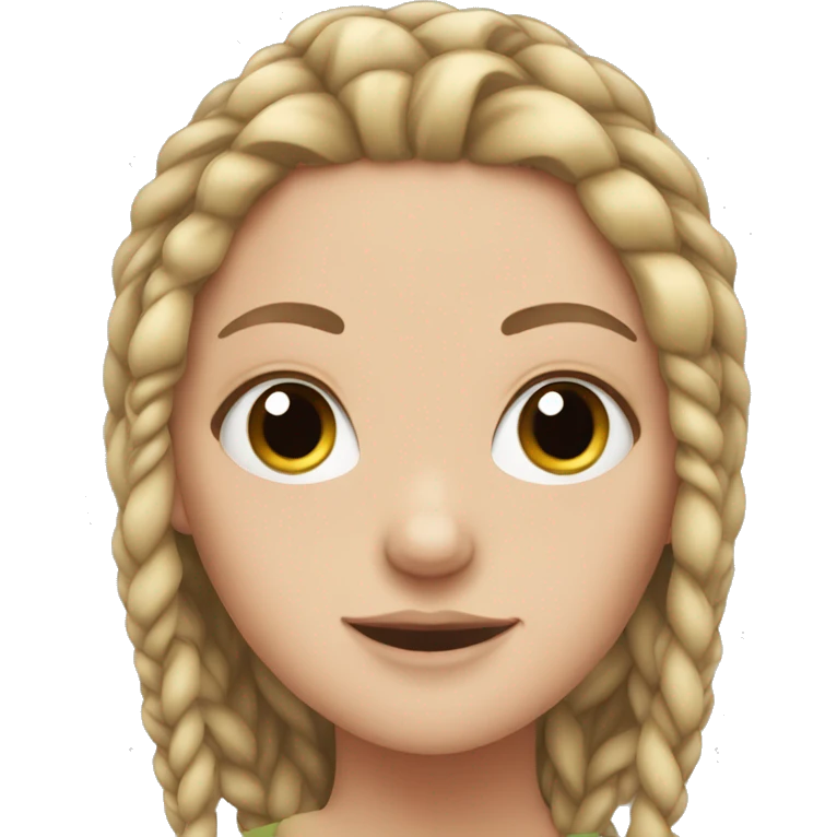white girl with African braids emoji
