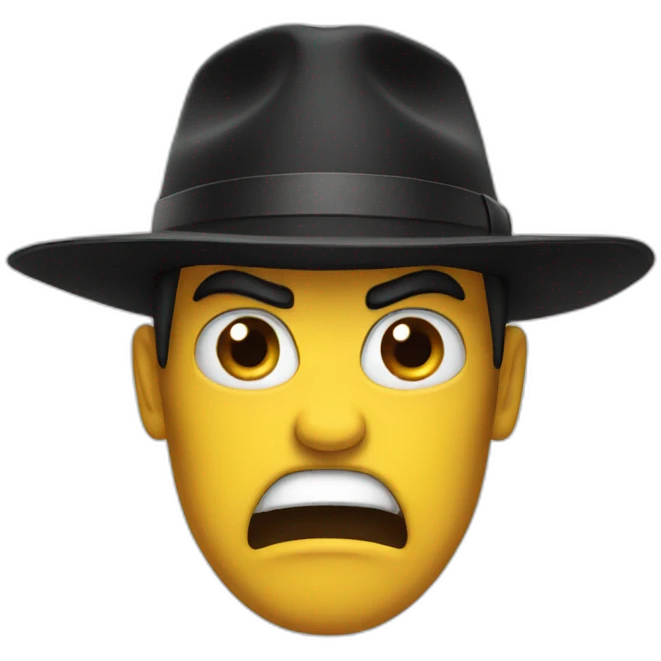black hat angry emoji