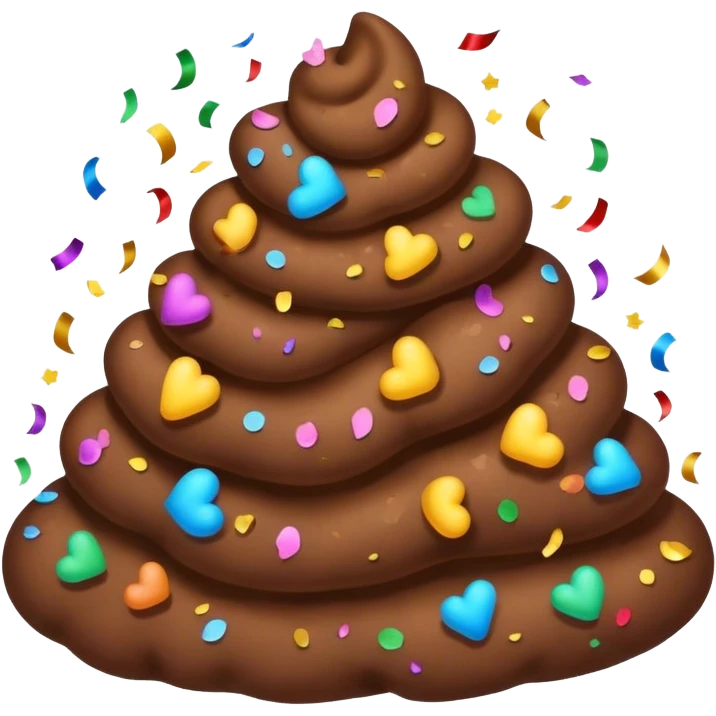 Kackehaufen mit Konfetti emoji