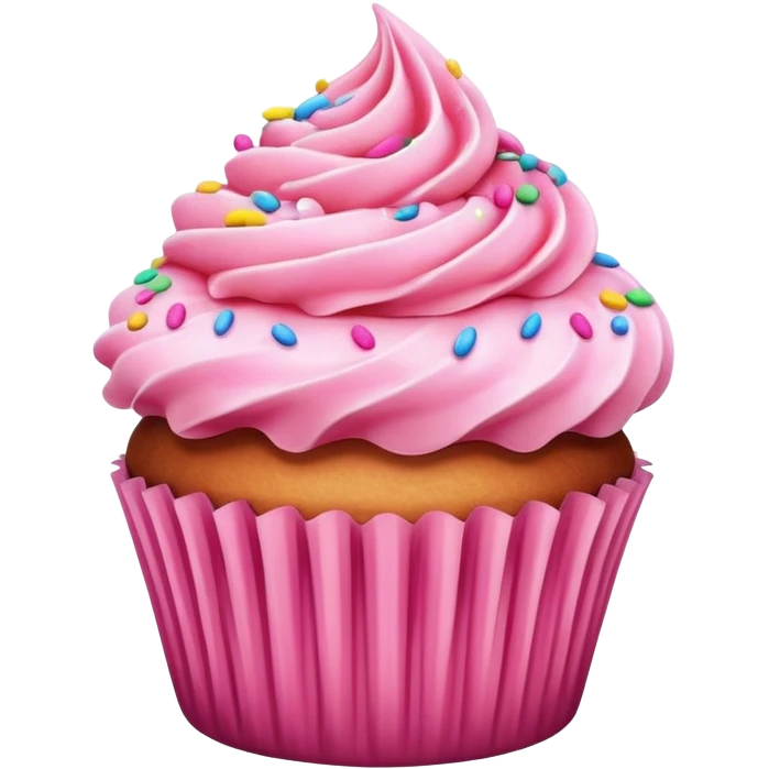 Cupcake with pink icing emoji