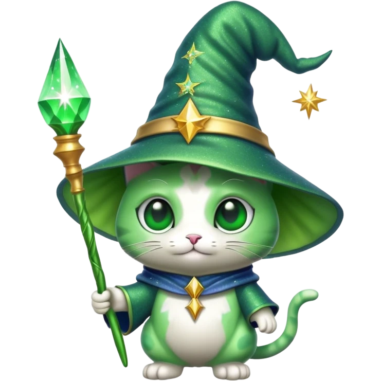 alien cat wizard with sparkles emoji