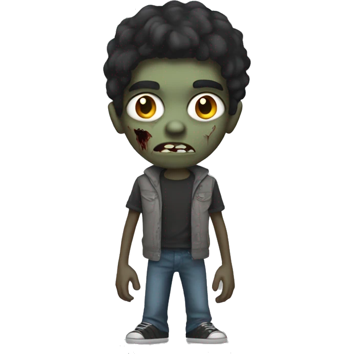 teen boy zombie with dark hair and dark eyes emoji
