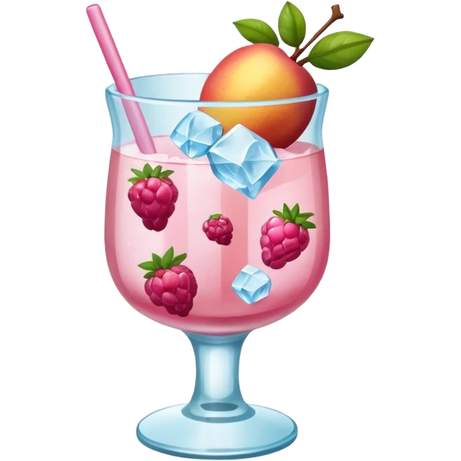 Emoji de una cóctel de frutas rosadas emoji
