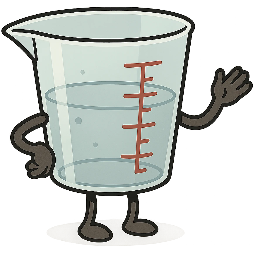 cartoon style medicine measuring cup, no face emoji