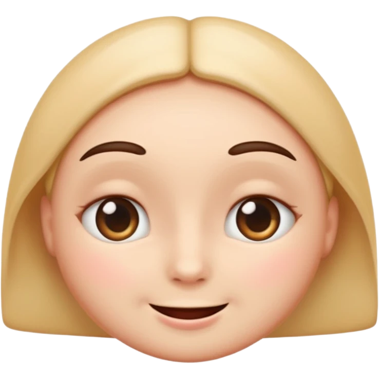 emoji with large shiny pleading eyes like 🥺, closed mouth smile and relaxed gently curved eyebrows like ☺️, soft and gentle expression emoji