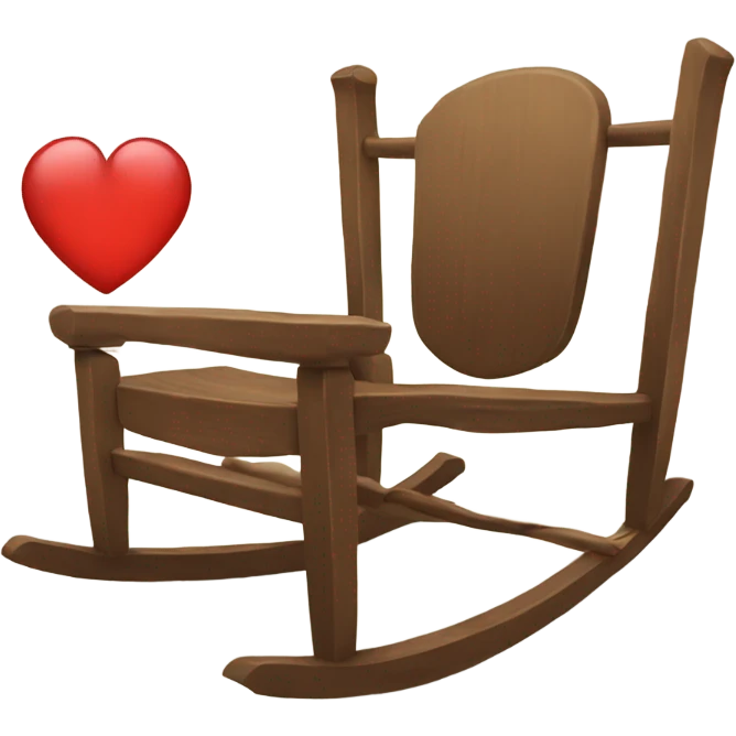 cozy rocking chair with a heart-shaped hole in the headboard emoji