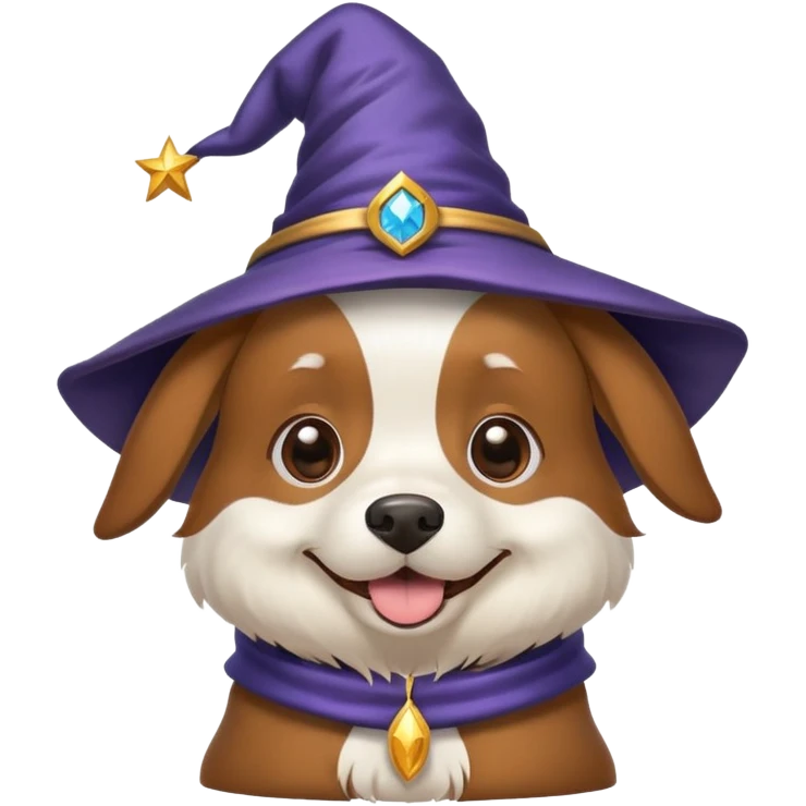 A dog with a wizard hat emoji
