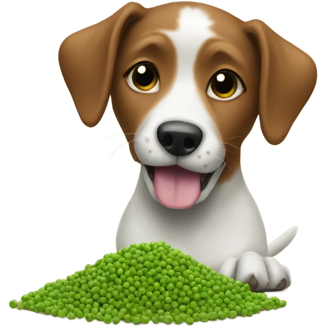 dog eating peas emoji