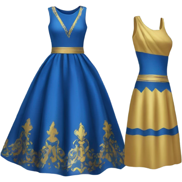 blue and gold dress emoji