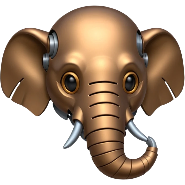 robot elephant head with iron skin parts emoji