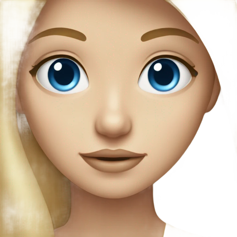 a blonde girl with blue eyes   emoji