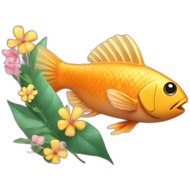 Fish with flowers  emoji