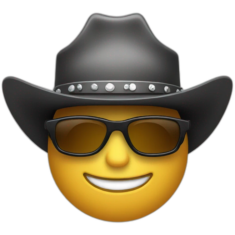 face with a cowboy hat and black sunglasses emoji
