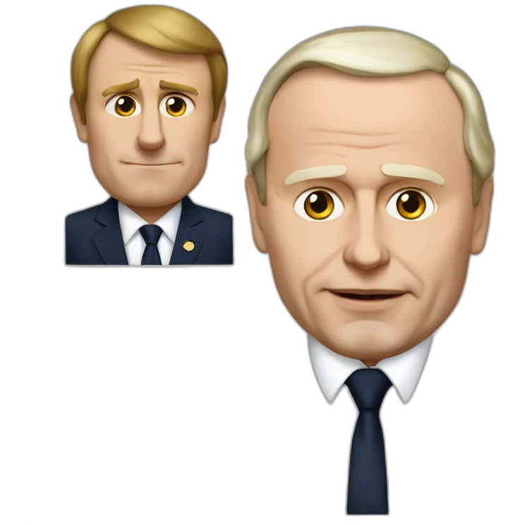 vladimir poutine fait un bras de fer avec emanuel macron emoji