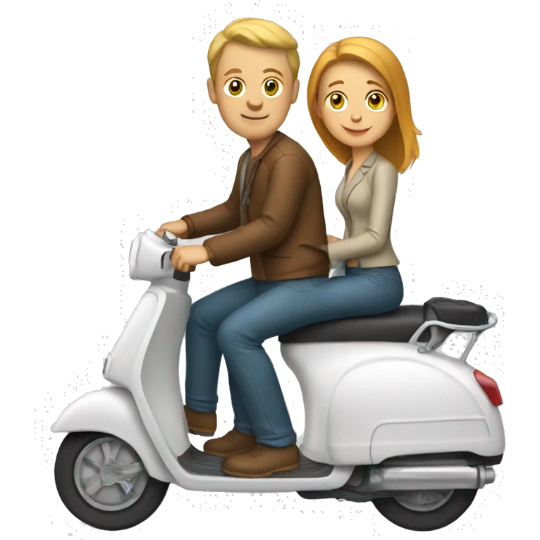 White Couple on scooter emoji