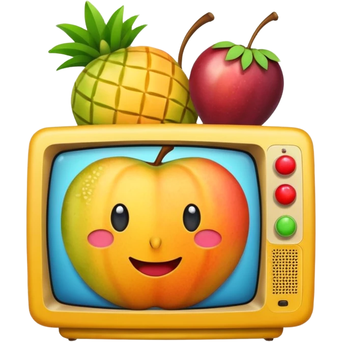 TV made of fruits emoji