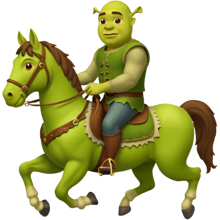 Shrek on a horse. emoji