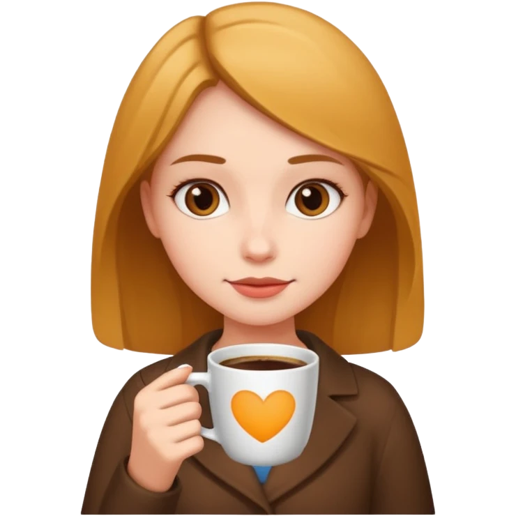 Girl holding a cup of coffe emoji