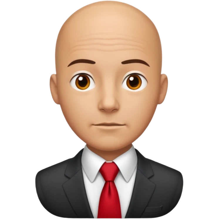 bald with red necktie emoji