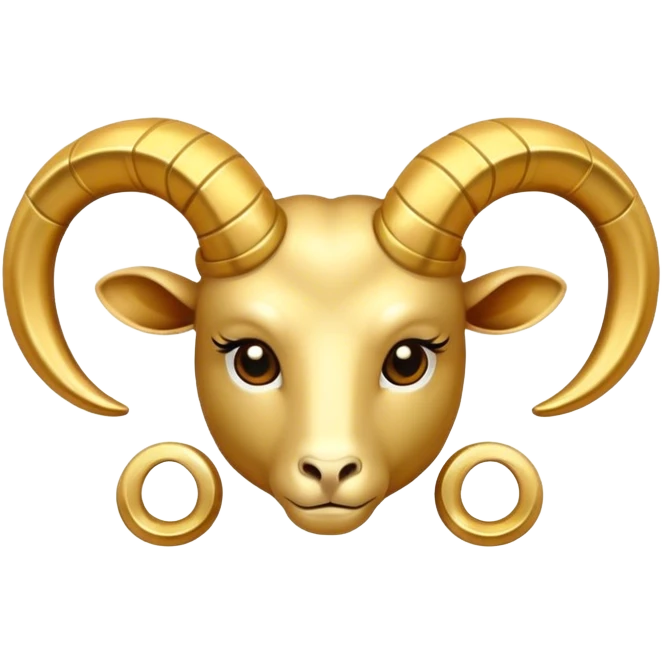 golden aries sign as a golden accessoire emoji
