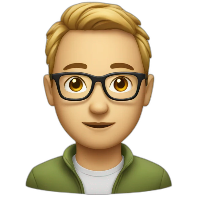 face of tech geek with glasses emoji