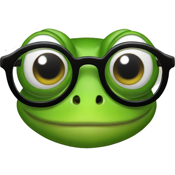 Frog with glasses emoji