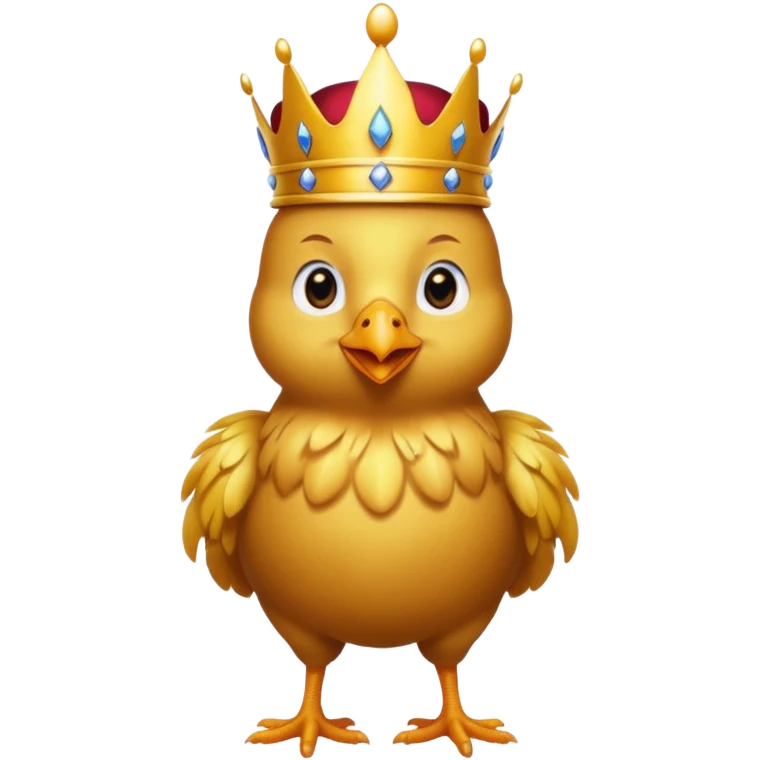 chicken King, standing, with crown, royal cloth emoji