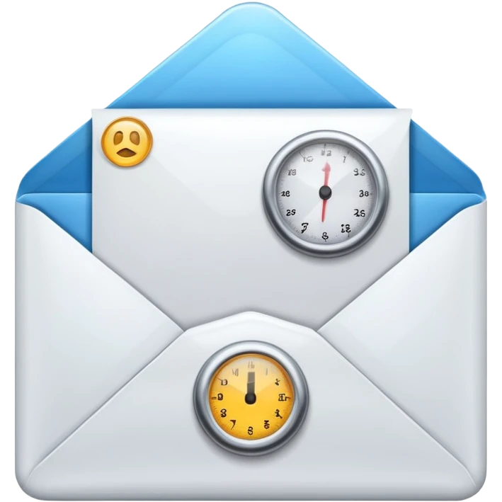 an envelop with a timer on it (to represent a programmed message) emoji