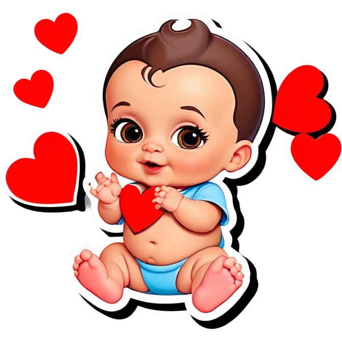 Bebe con corazones  emoji