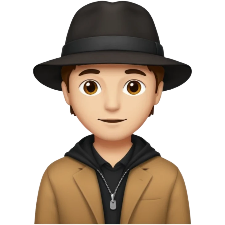 man black hat wearing colored clothes emoji