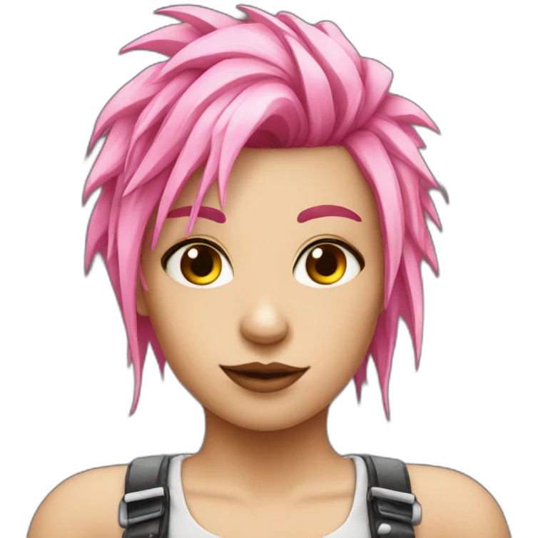 Pink hair punk girl emoji