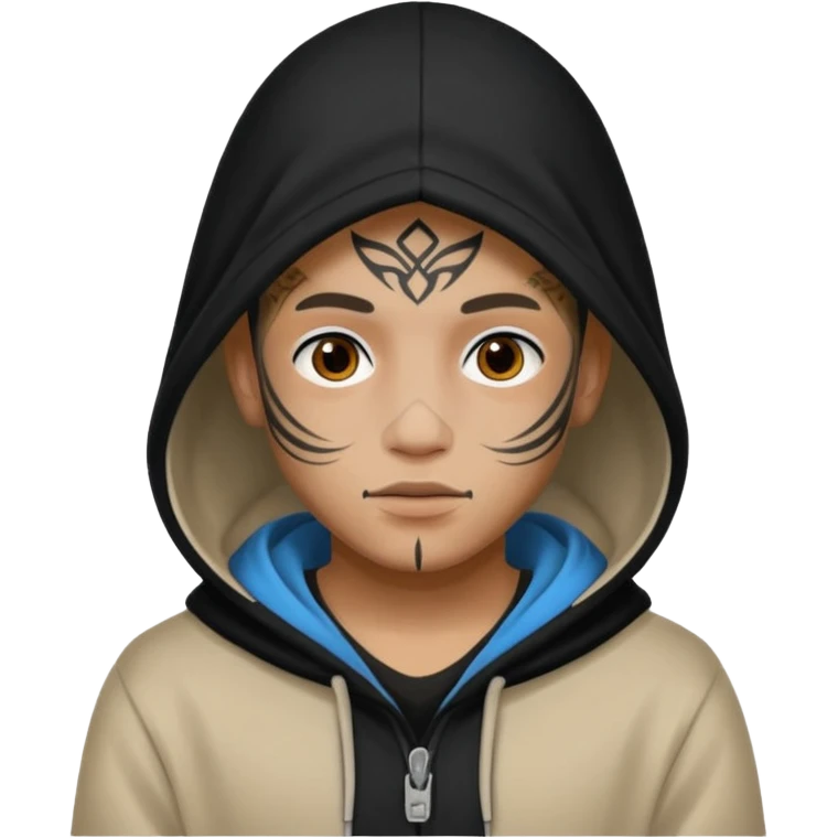 Con capuchas y tatuajes en la cara emoji