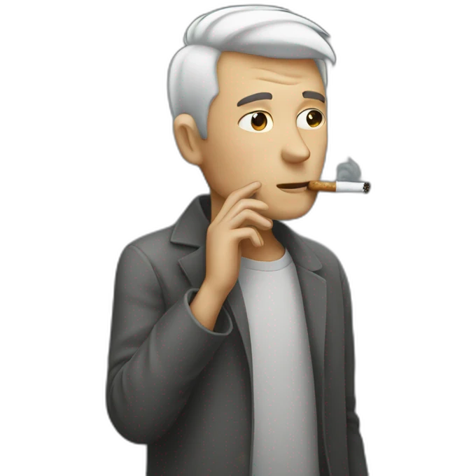 Lonely man smoking cigarettes  emoji
