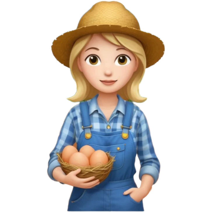 a portrait of farmer girl collect eggs



 emoji