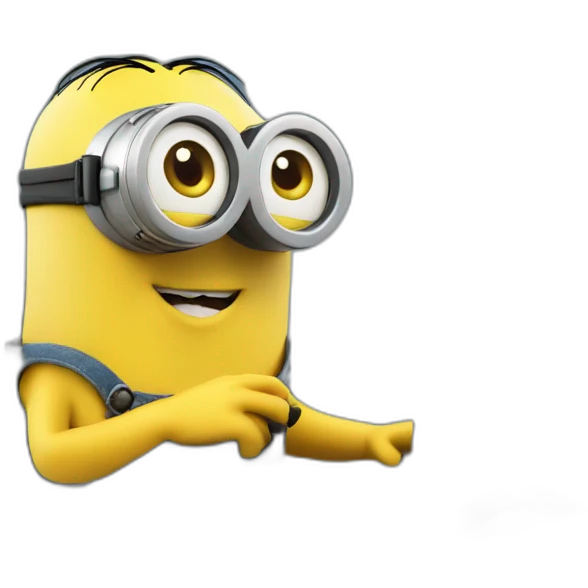 minion working on computer emoji