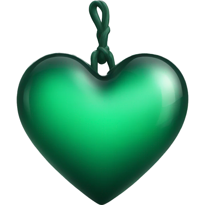 Dark green glass heart  emoji