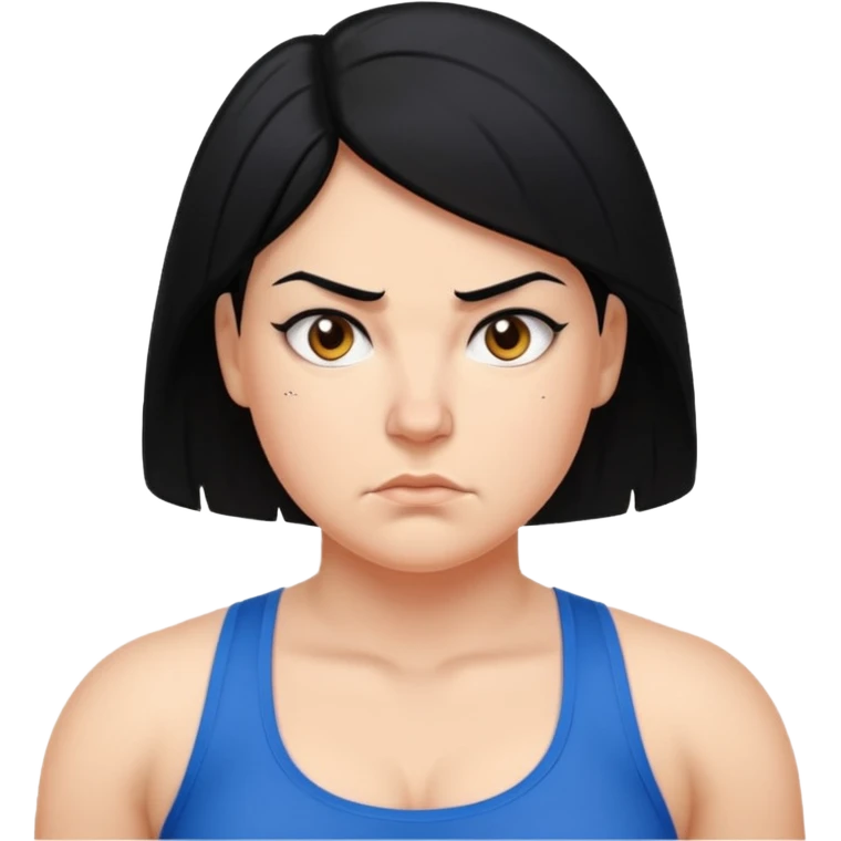 stocky woman running black hair emoji