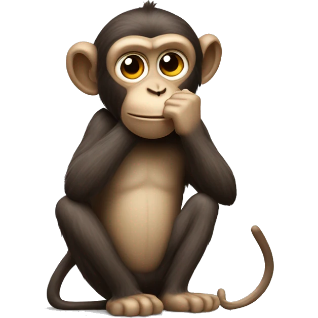 Monkey in thought scratching head  emoji