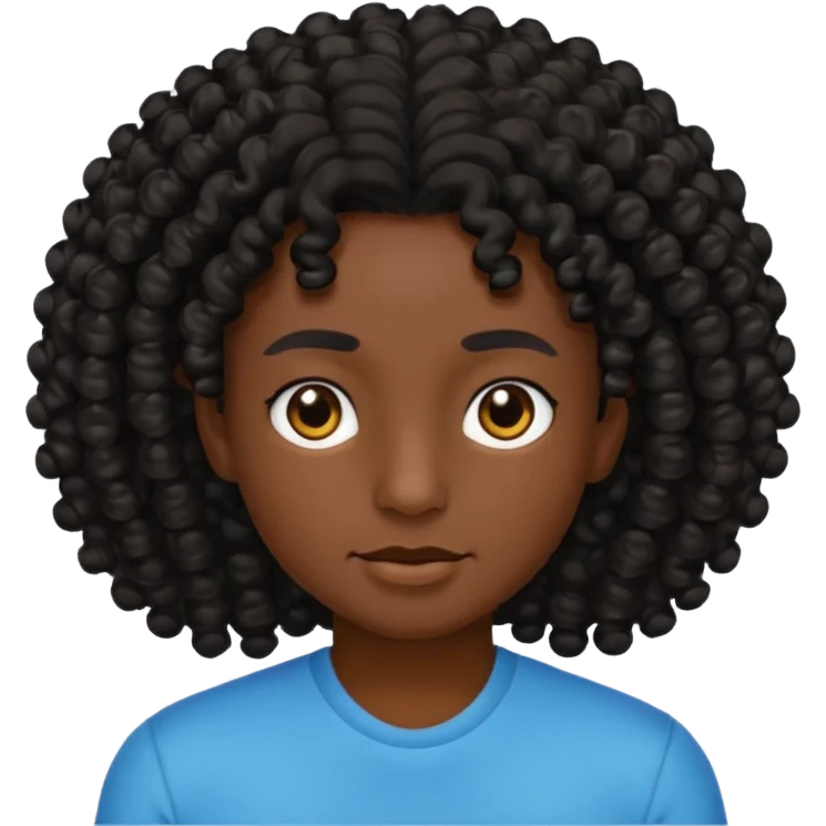 Zumbí com o cabelo médio e cacheado emoji