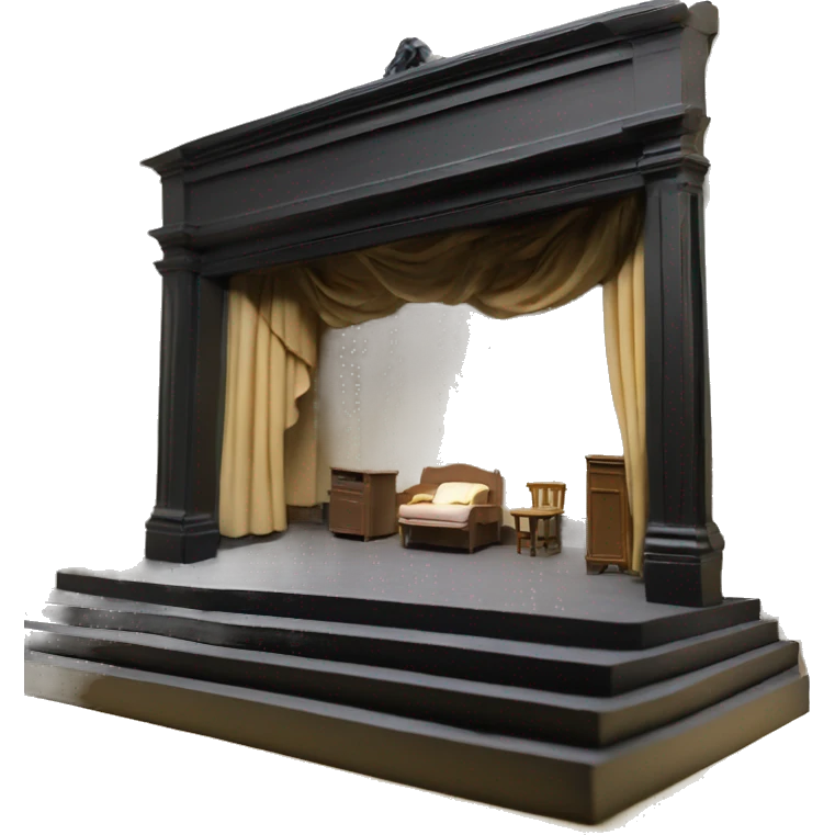 scenography scenic maquette model theatre set model maquette black emoji