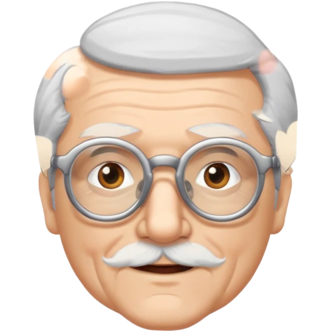 old man white neutral face with eyewear emoji