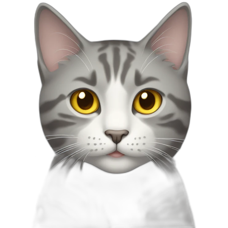 The "🐱" emoji but the cat is gray and have yellow eyes emoji