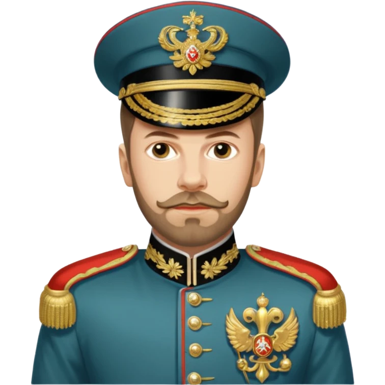 Nicholas II, Russian tsar, ornate military dress, no hat emoji