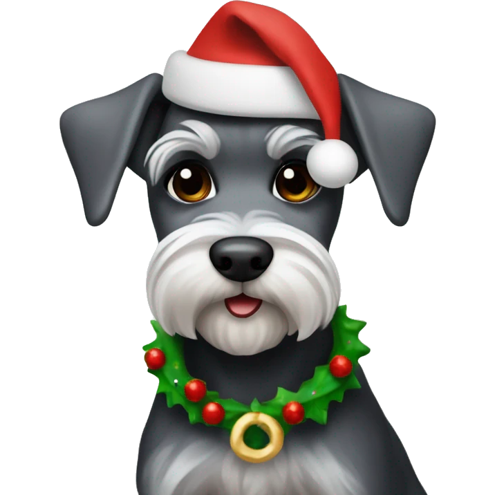 Schnauzer Christmas elf ￼ emoji
